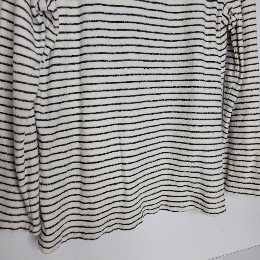Lou & Grey Navy & White Stripe Mock Neck Sweater Women's Size Large - Picture 10 of 11